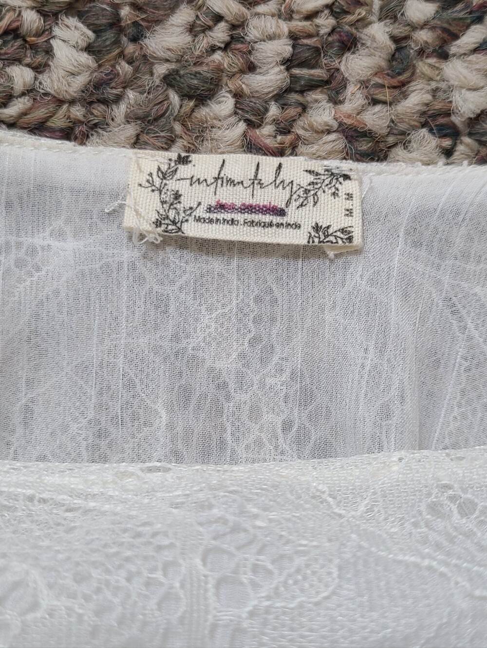 Intimately Free People Lace Tiered Offwhite Cami Top Medium - Picture 8 of 12